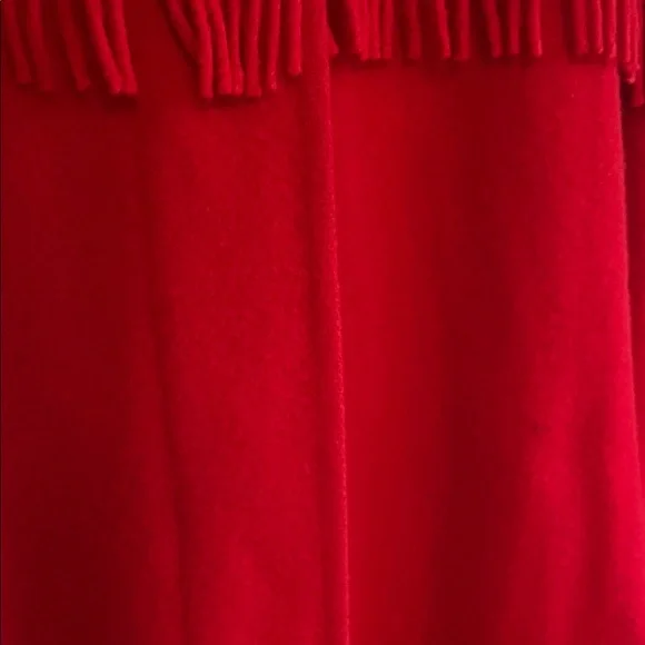 Woolrich Vibrant Red 100% Wool Tassel Fringe Coat - Picture 4 of 6